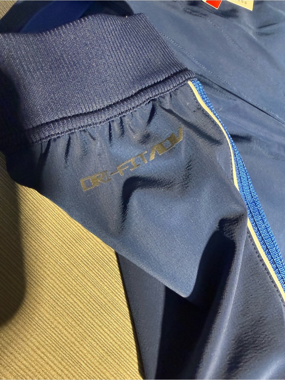 Nike Navy Track Pants with Royal Blue Side Panels - Picture 3 of 5
